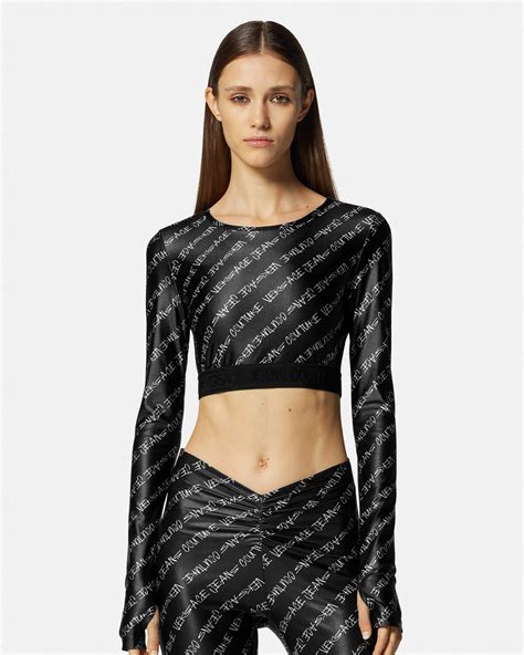 versace crop top women's|Versace top price.